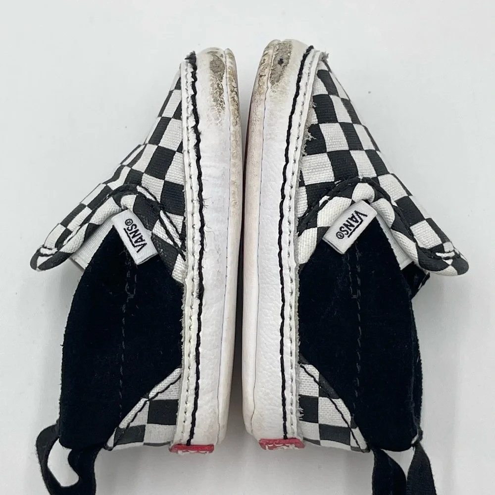 Vans Baby Checkerboard Slip-On Shoes Black & White